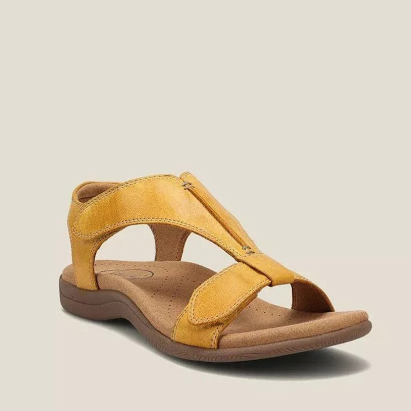 Women's Flat Sole Strap Sandals with Magic Tape