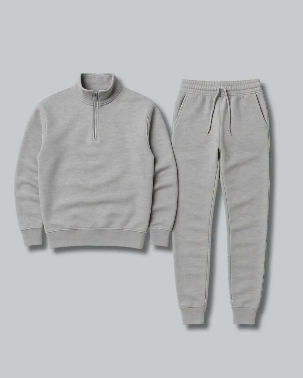 Katoenen Joggingpak Met Trui Met Halve Rits-Suits-Velani-Wit-S-Velani