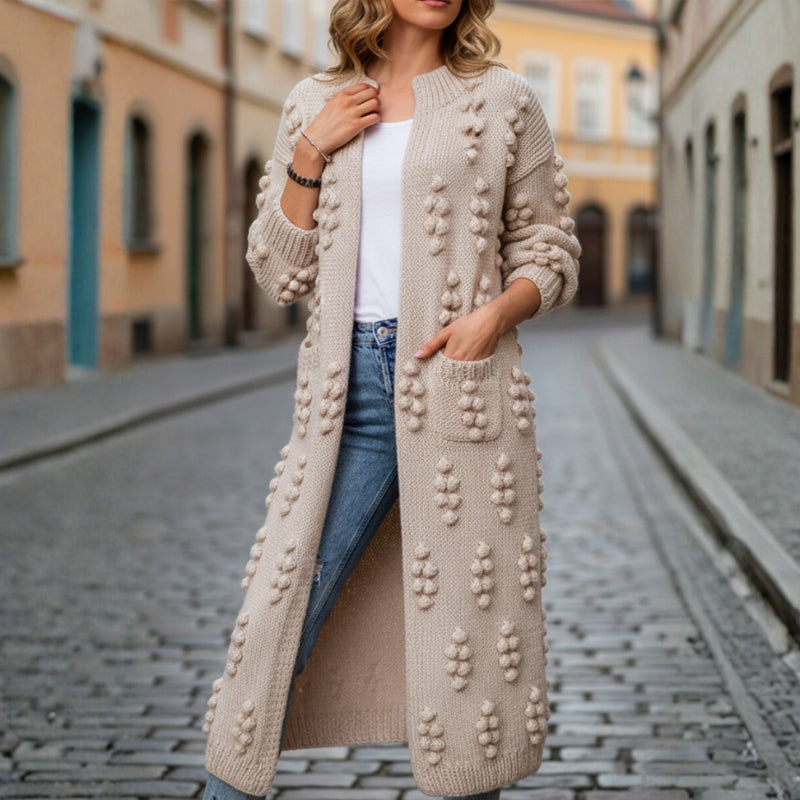 Sophia – Long Sleeve Oversize Coat with Bubble Design