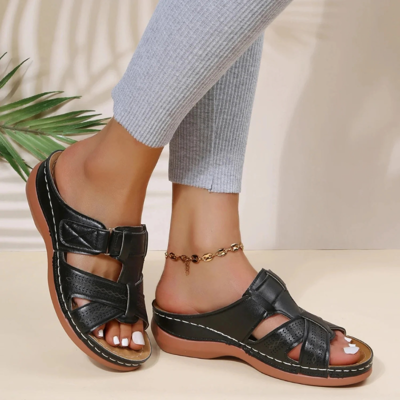 Women’s Wedge Sandals with Velcro Strap