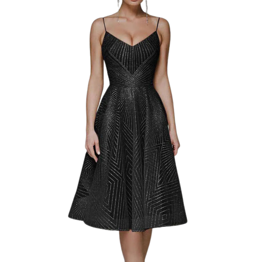 Lina – Mouwloze Jurk met V-hals en Spaghettibandjes Velani