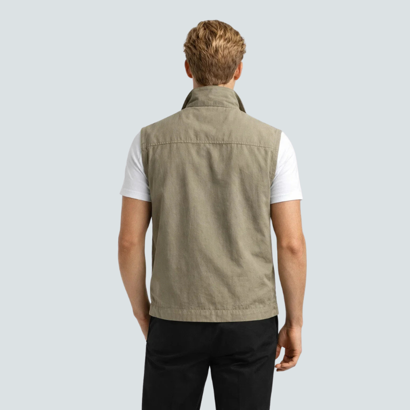 Men's Utility Vest with Stand Collar