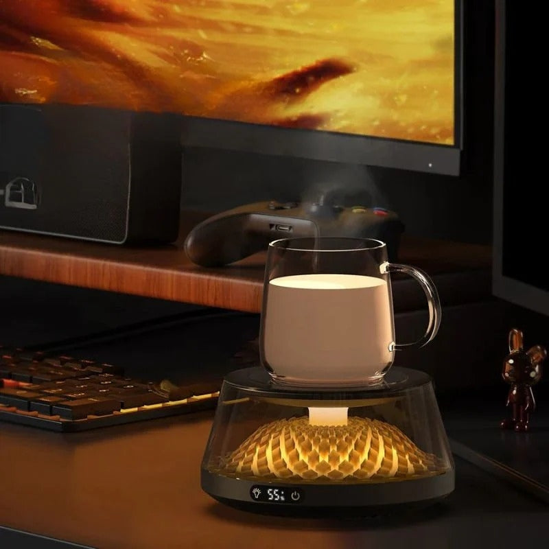 HeatMate – Draagbare Koffiemok Verwarmer met Meerkleurige Lampjes Velani