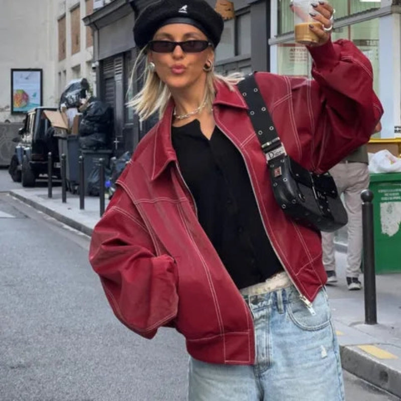 Anna - Lange Mouwen Ritsjack met Zakjes Velani