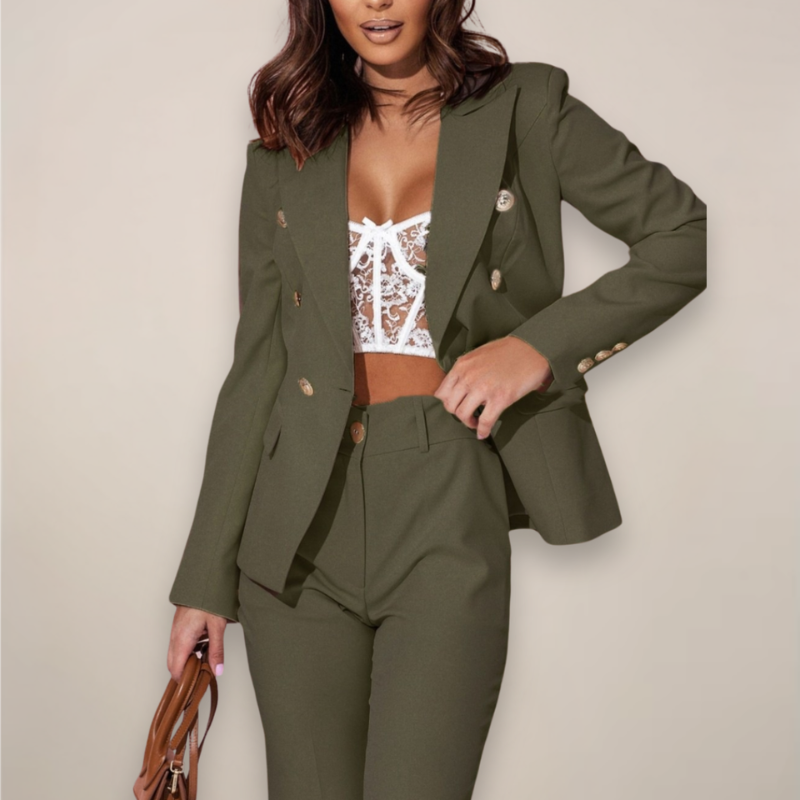 Women's Blazer & Wide Leg Trousers Set