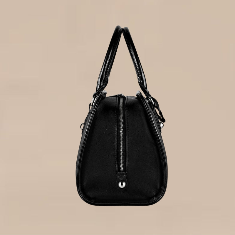 Women Structured Handbag Double Zipper
