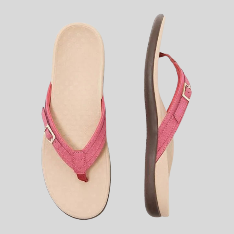 Decorative Buckle Flip-Flop Slippers