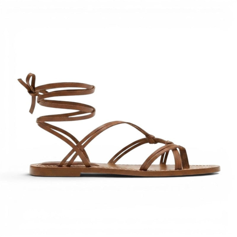 Women's Lace Up Flat Sandals with Non Slip Sole