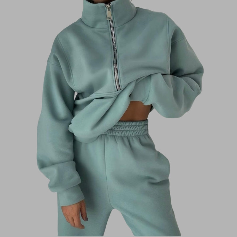 Women’s Zip Up Hoodie Trousers Set Oversized Fit