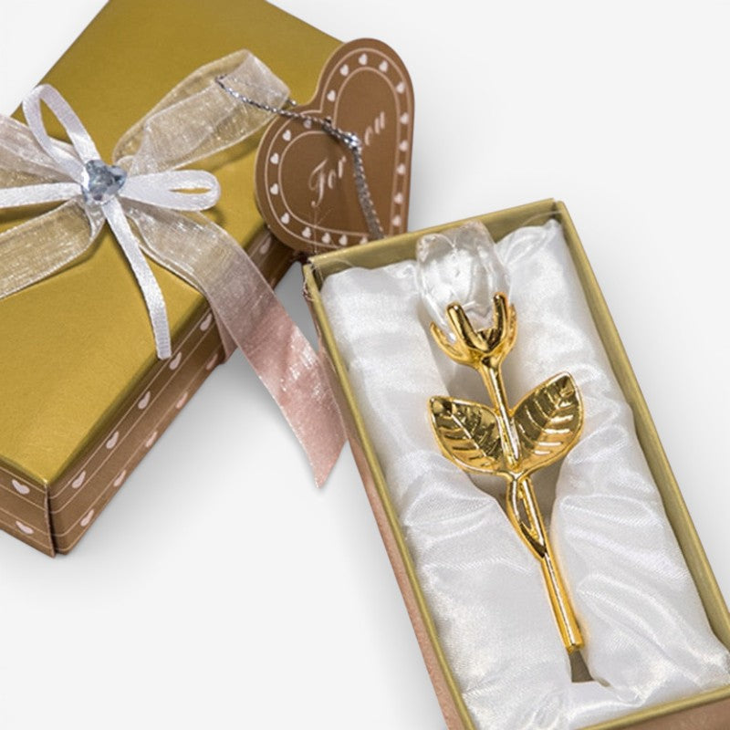 Decorative Crystal Gift Box with Heart and Rose