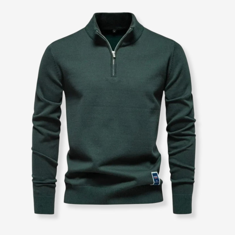 Sennor – Slim-fit trui met lange mouwen en ritssluiting bij de kraag Velani