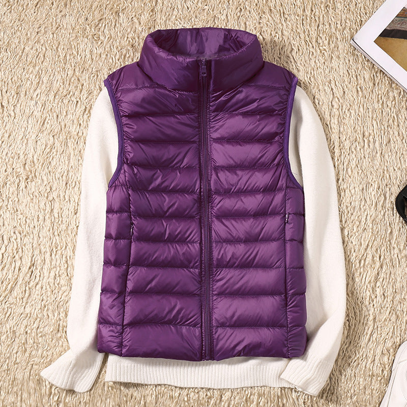 Women Sleeveless Vest With Zip Front