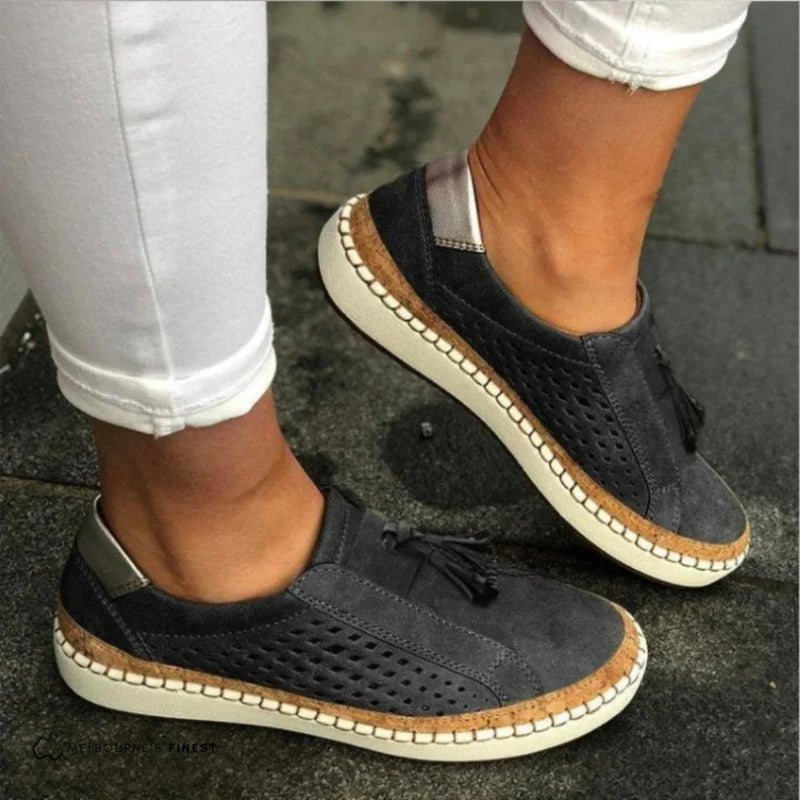 Women's Flat Shoes with Tassel Detail and Non Slip Sole