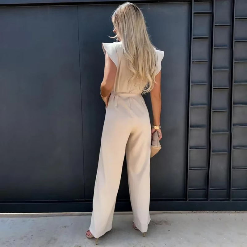 Women’s Jumpsuit with Butterfly Sleeves & Wide Leg