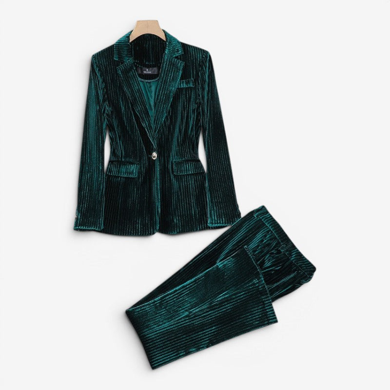 Women's Two Piece Blazer and Trousers Set