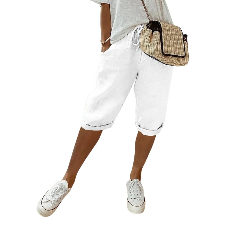 Rachel – Knielange shorts met trekkoord en zakken Velani