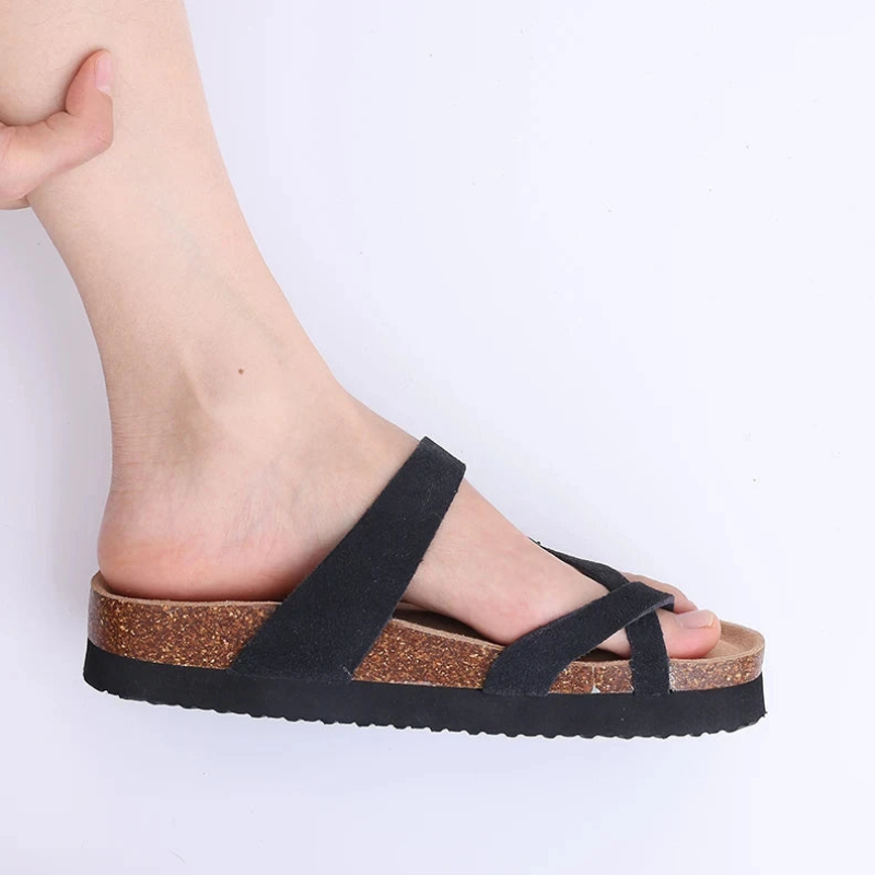 Double Buckle Slip-On Sandals