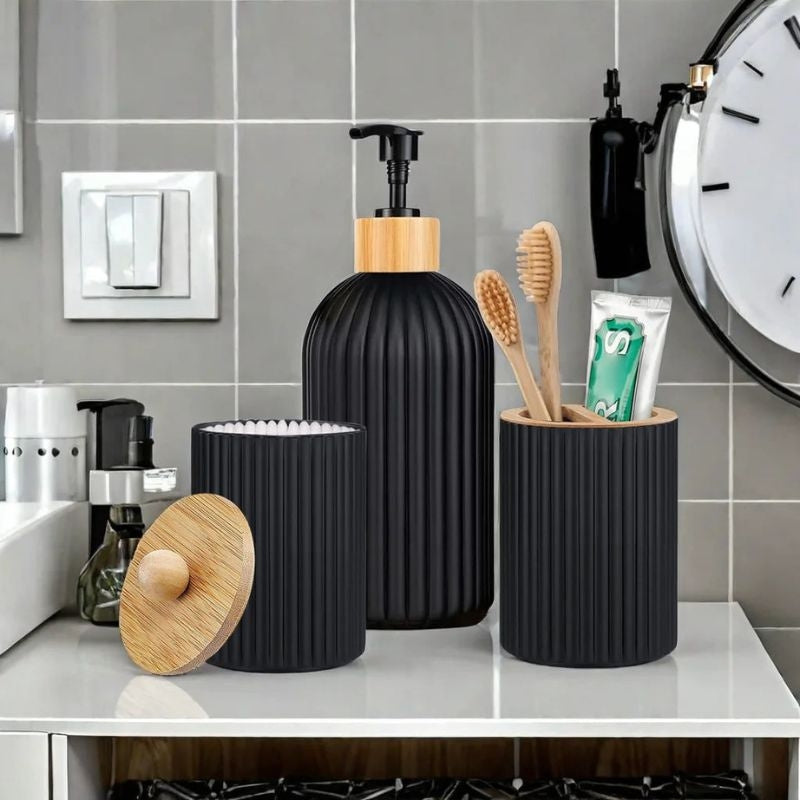 BathNexa – Badkamer Accessoireset met Navulbare Zeepdispenser Velani