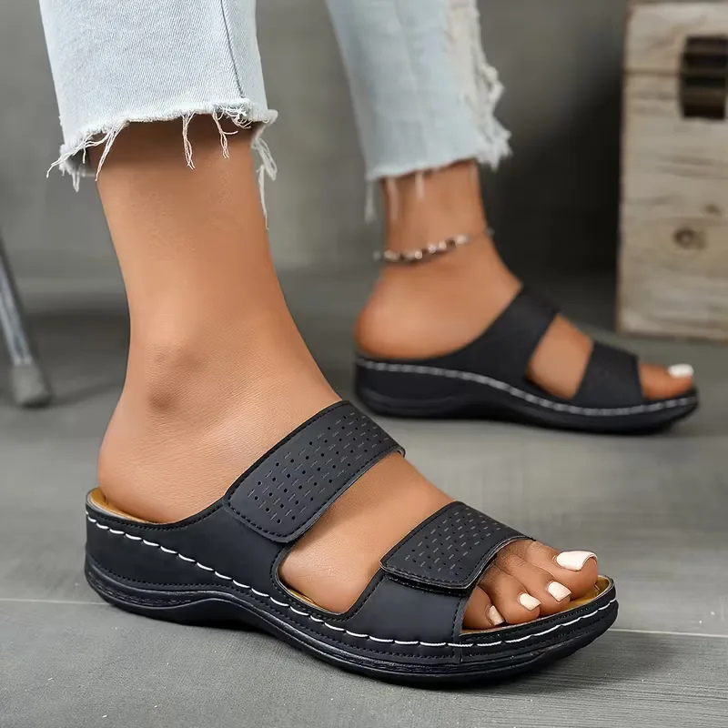 Women’s Double-Strap Slip-On Sandals
