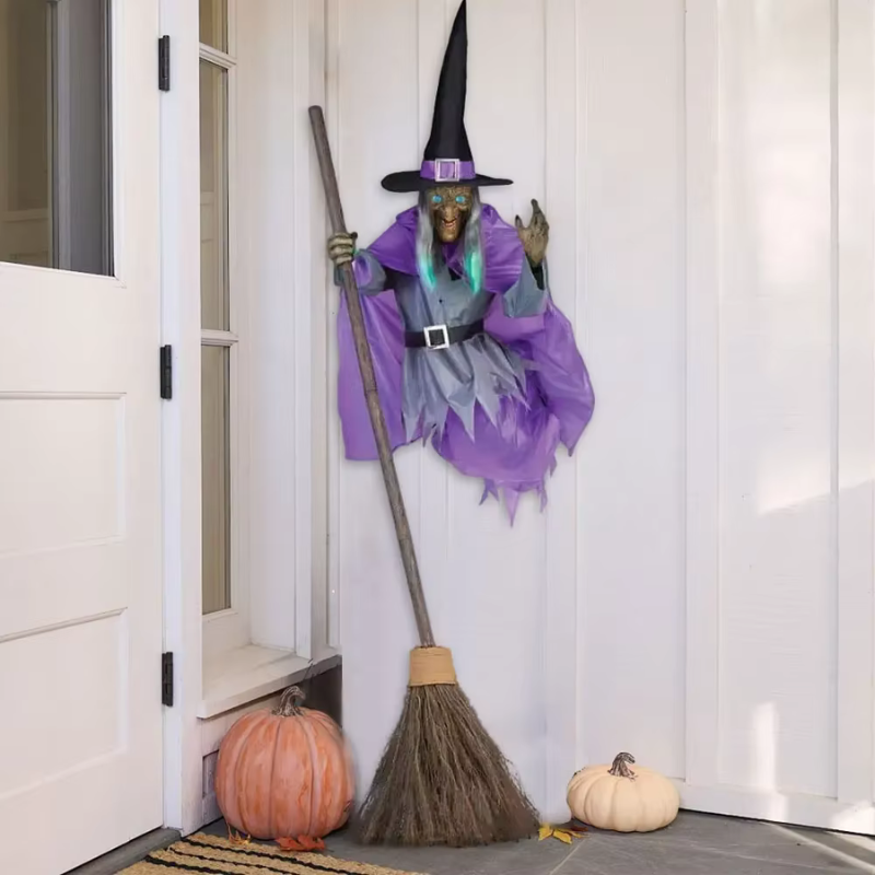 Animated Flying Witch Halloween Decoration