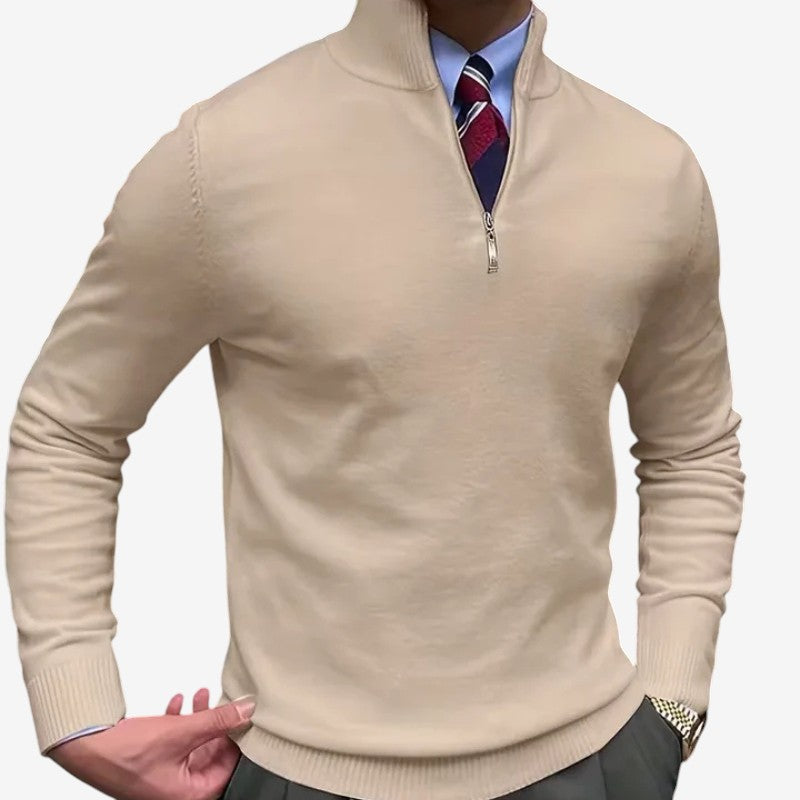 Men's Quarter Zip Stand Collar Sweater