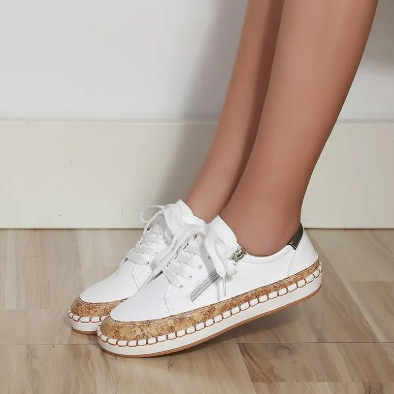 Clara – Floral Printed Loafers With Adjustable Laces Design