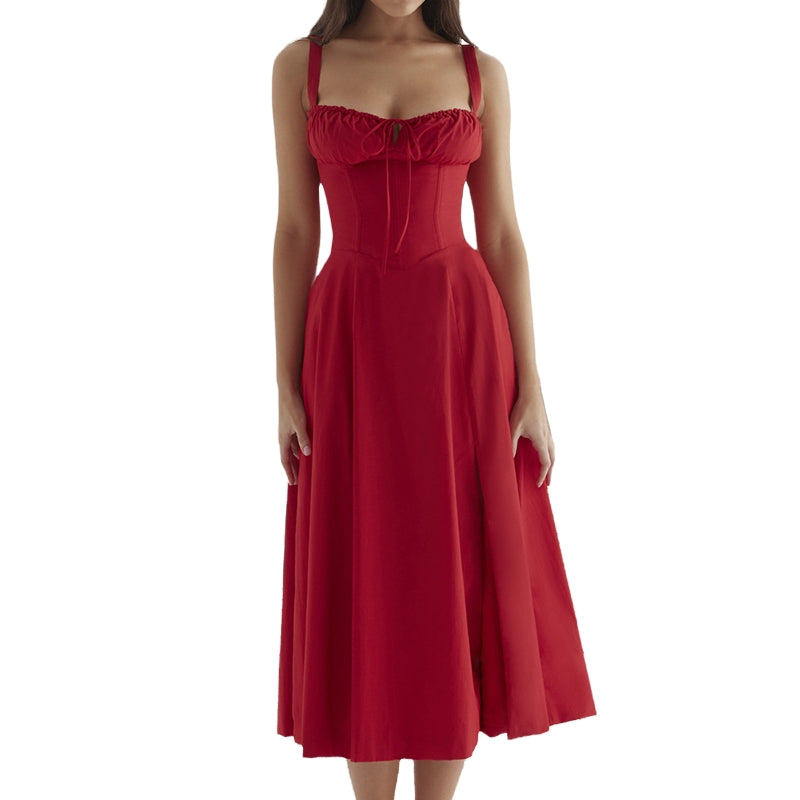 Addison – Mouwloze Jurk met Hoge Taille en Bloemenprint Velani