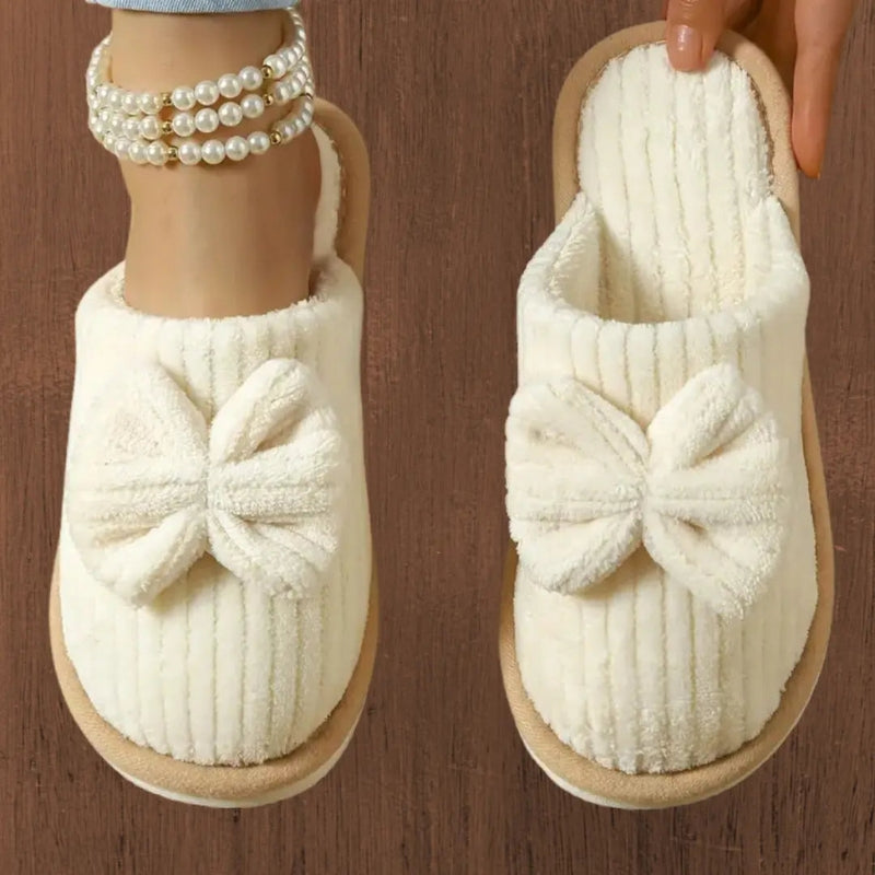 Ella – Round Toe Slippers with Bow Detail