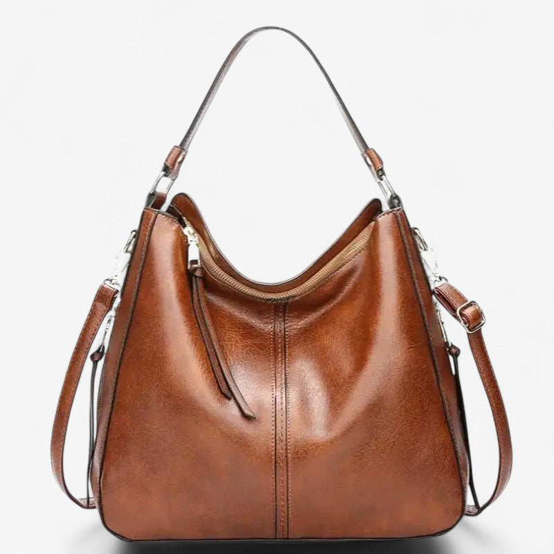 Stella – Schoudertas met Ritssluitingszakken aan de Zijkant en Verstelbare Schouderriem Velani