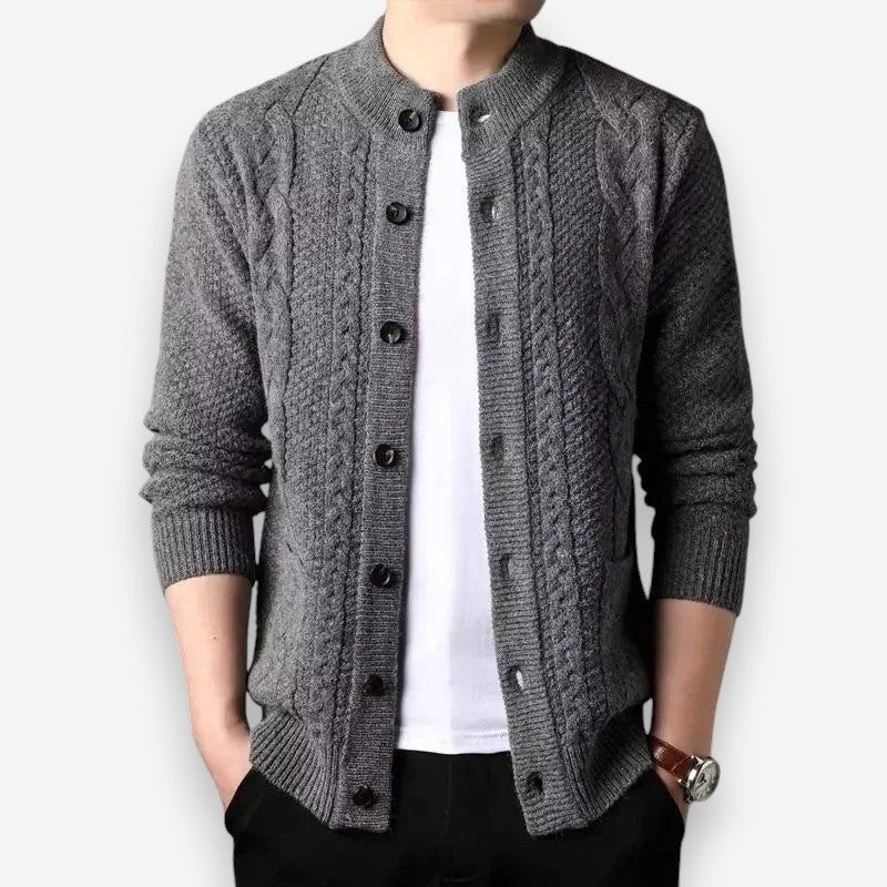 Ethan – Long Sleeve Sweater with Button Closure and Pockets