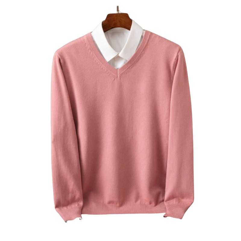 Leon – Losse pasvorm Trui met Lange Mouwen en V-Hals Velani