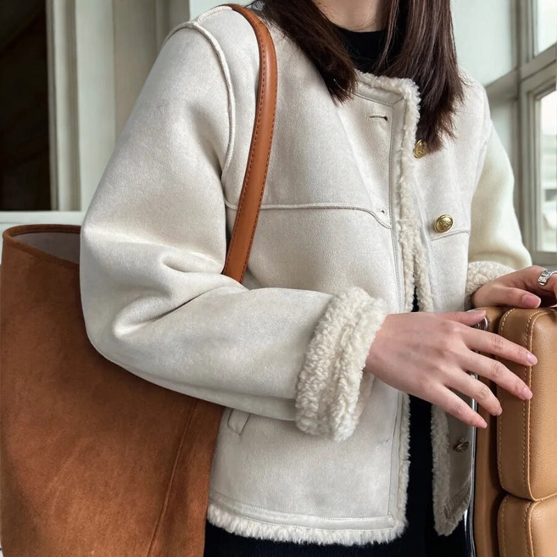 Ava – Long Sleeve Jacket with Button Closure Design