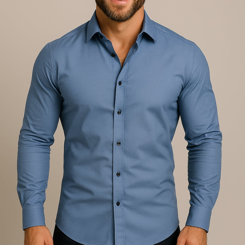 Men's Slim Fit Long Sleeve Button Down Shirt