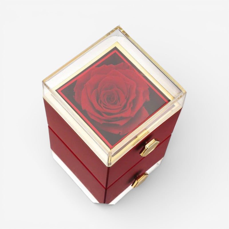 Rose Box with Heart Pendant Necklace