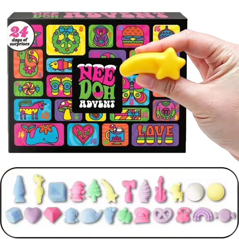NeedohAdvent – 24-Day Squeeze Toy Advent Calendar with Soft Stress Toys