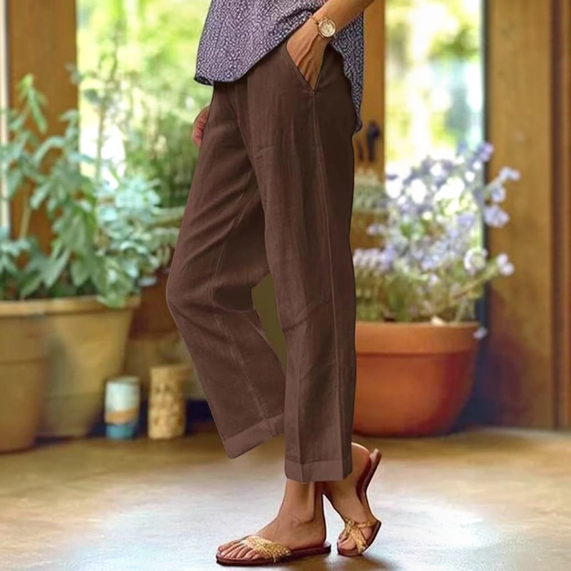 Womens Wide Leg Trousers with Pockets