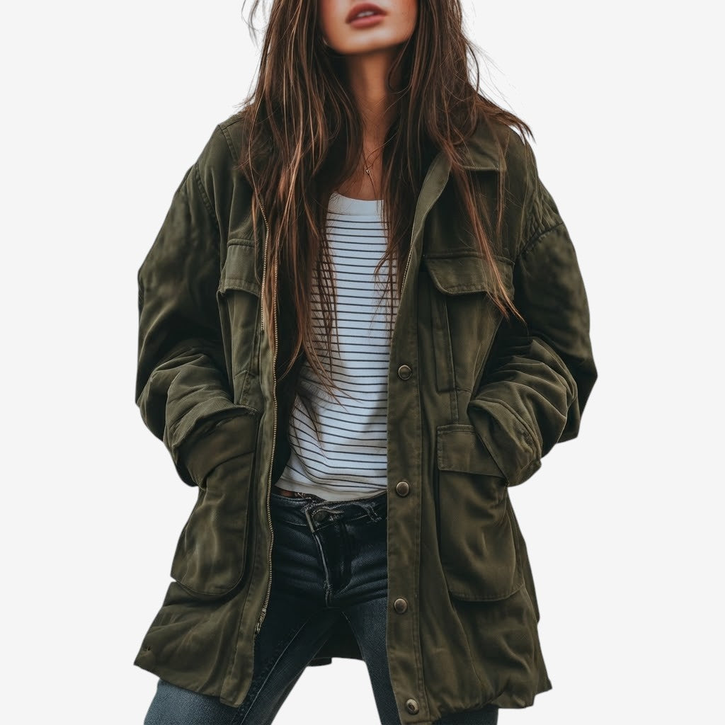 Placket - Women's Utility Coat with Zip Closure