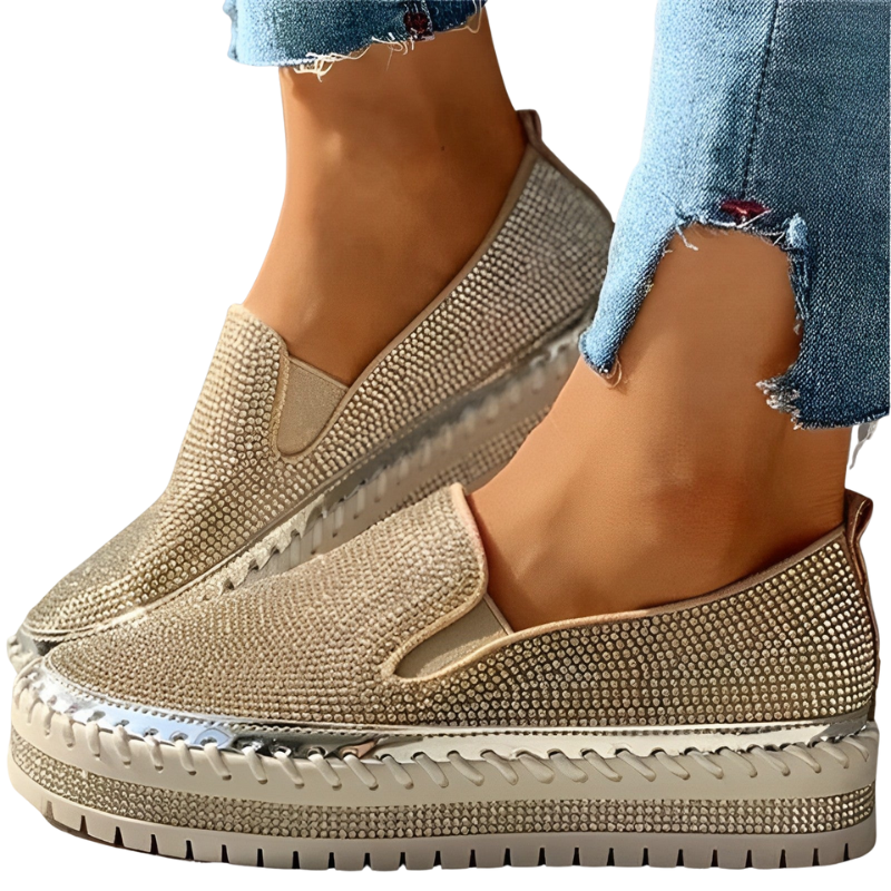 Eliza – Diamant Loafers Platte Zool Schoenen Velani