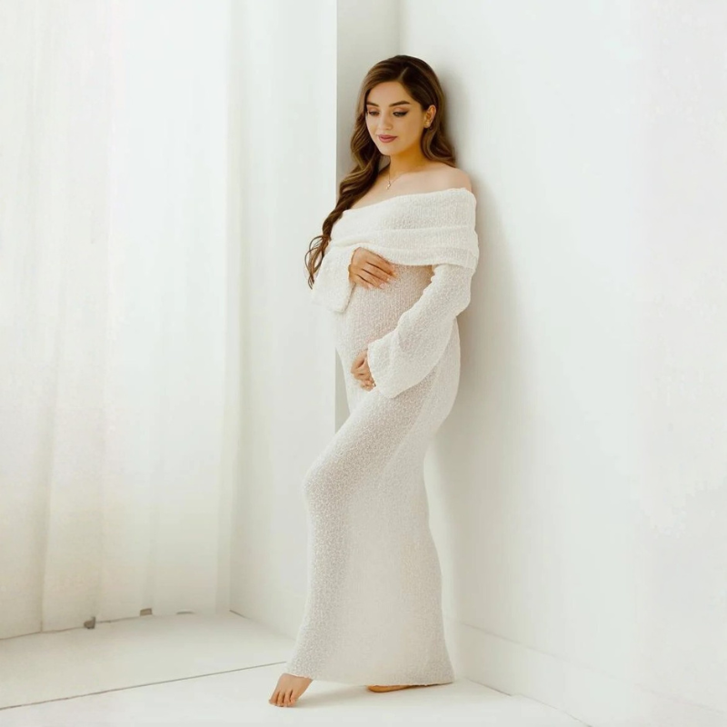 Off-Shoulder Maxi Dress for Maternity