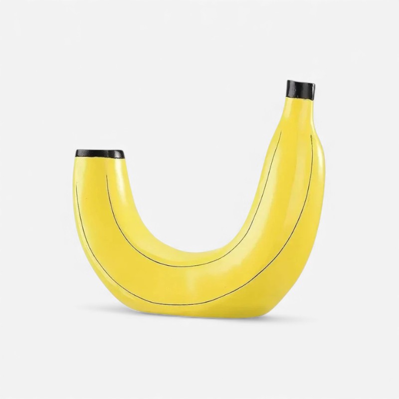 DecoCurve – Decorative Banana Vase with a Semicircular Design