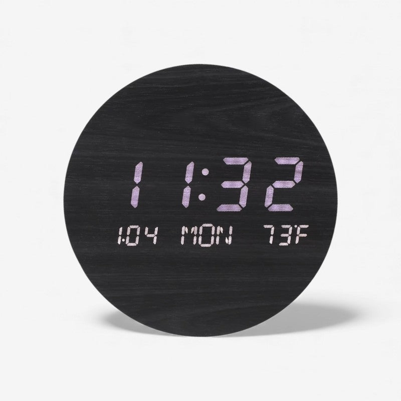 TimeCircle – Ronde LED Digitale Wandklok met Tijd- en Dagweergave Velani