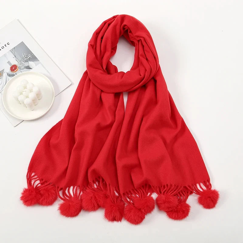 Clara – Adjustable Scarves with Ball Imitation Design