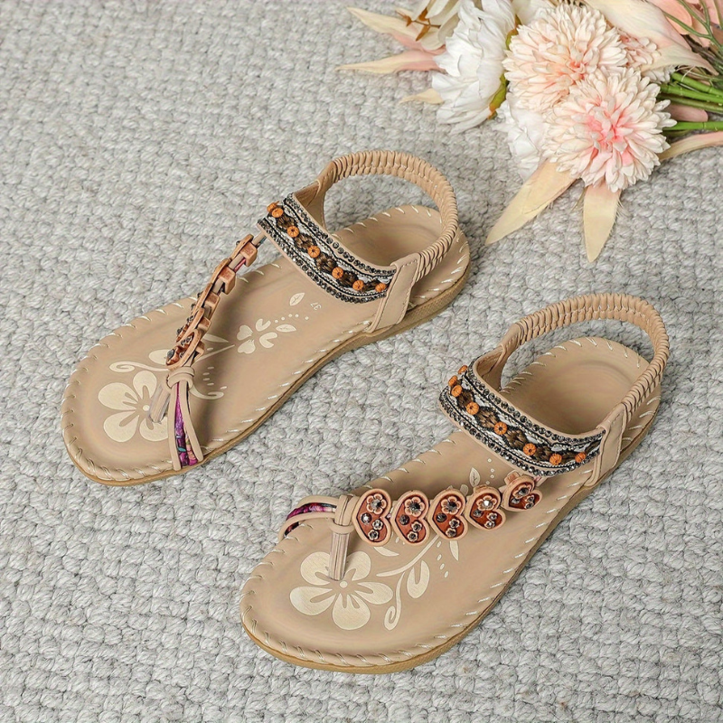 Womens Flat Sandals with T-Strap