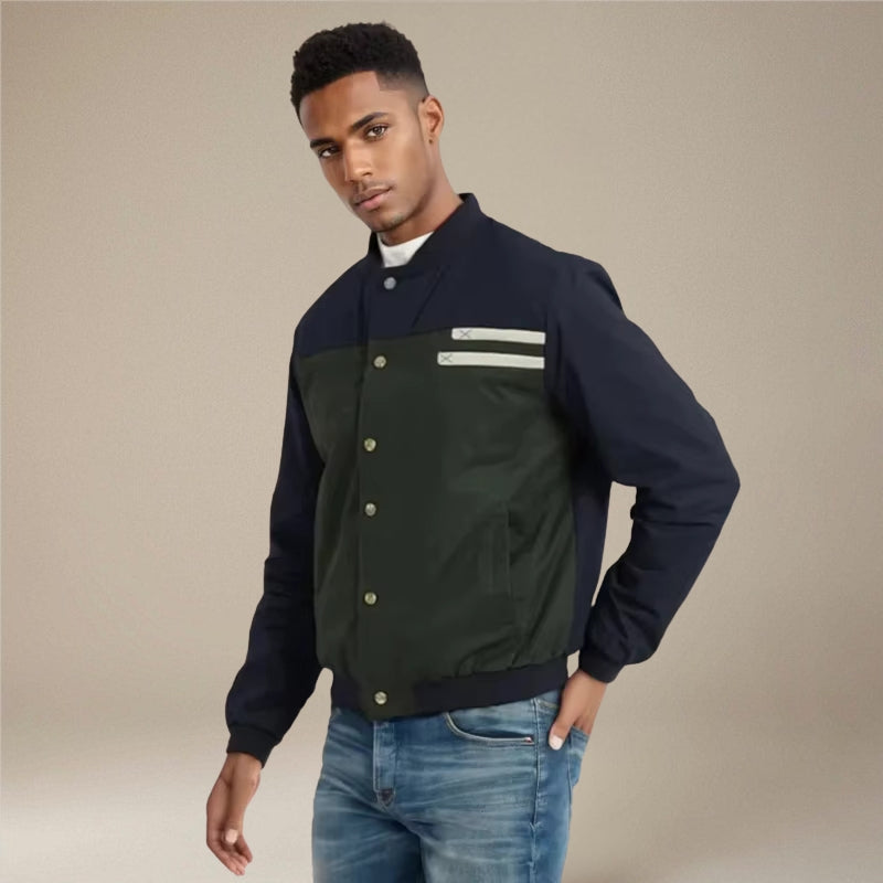 David – Gestreept Jack met Lange Mouwen en Knopen Velani