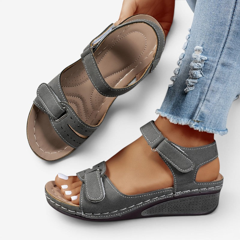 Wedge Sandals with Velcro Strap for Women
