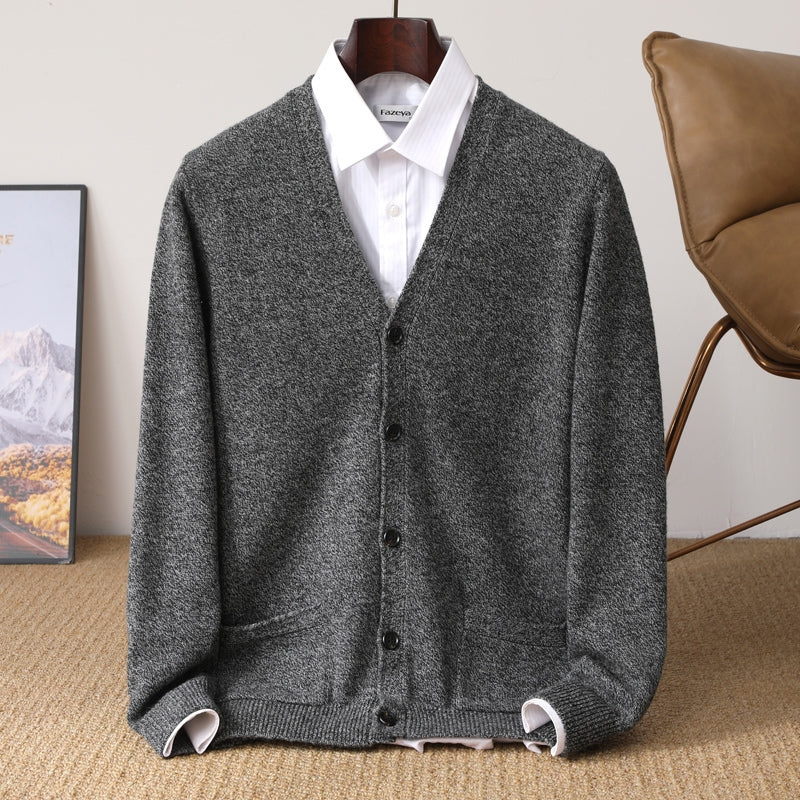 Oliver – Cárdigan de cuello en V, manga larga y bolsillos prácticos