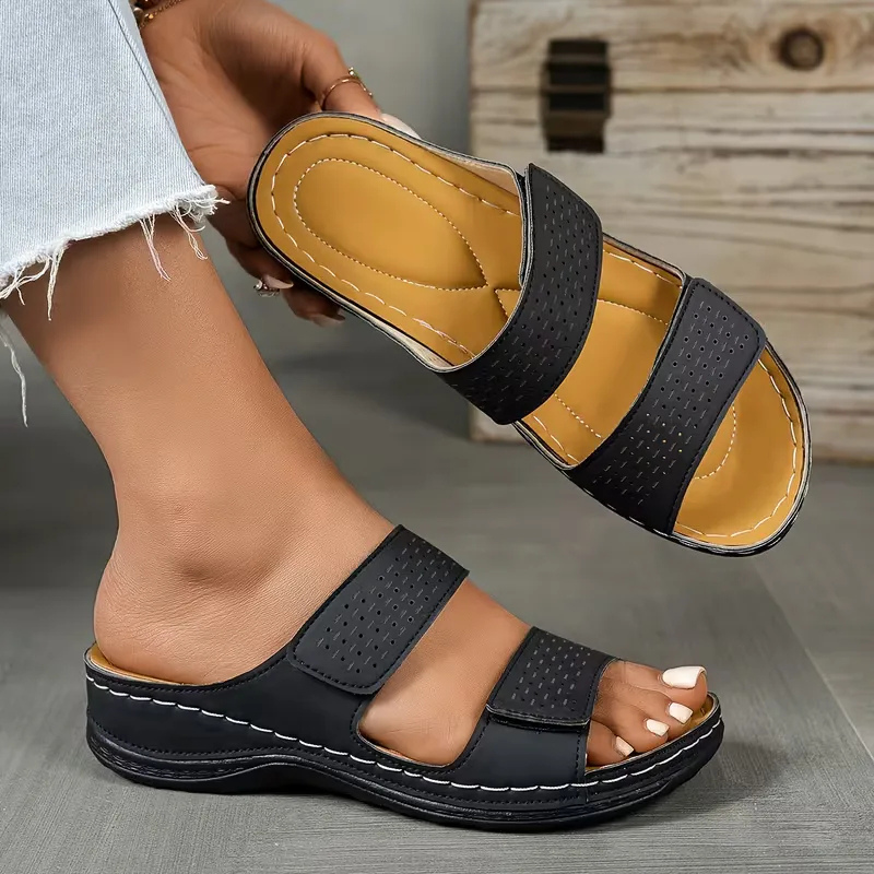 Women’s Double-Strap Slip-On Sandals
