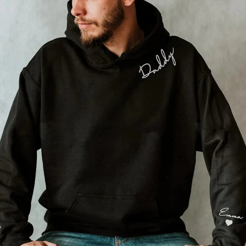 Long Sleeve Hoodie with Embroidered Name