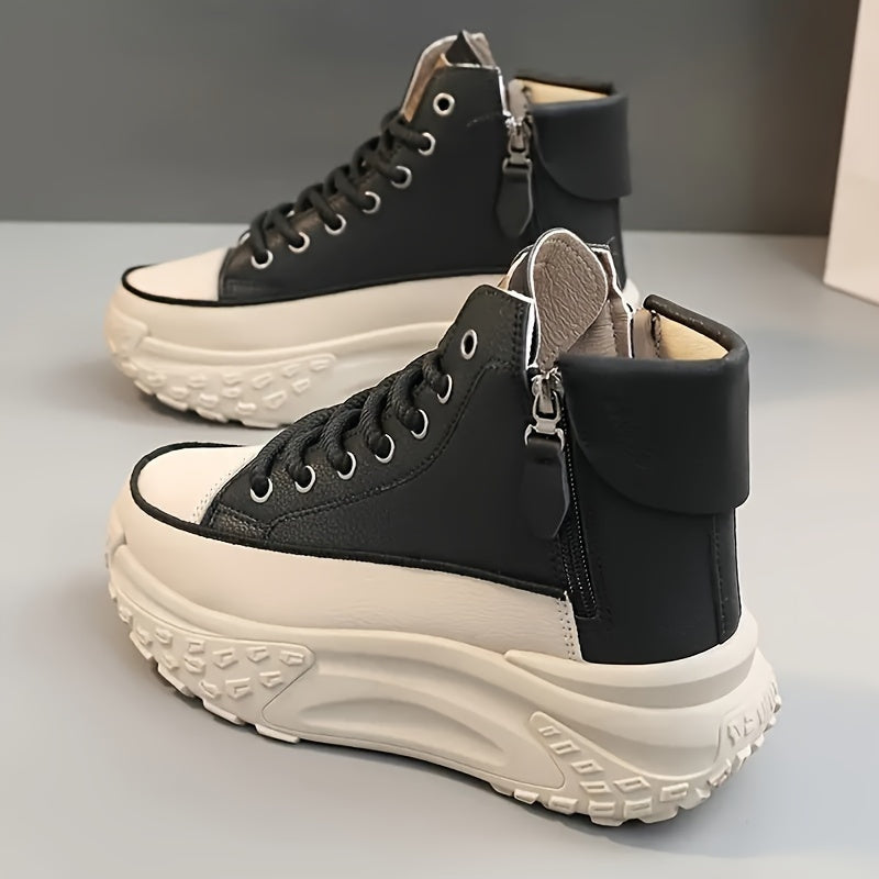 Lina – Non-slip sneakers with lace-up and side zipper