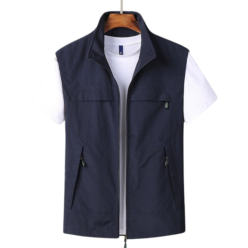 Claudius – Mouwloos Vest met Rits en Zakjes Velani